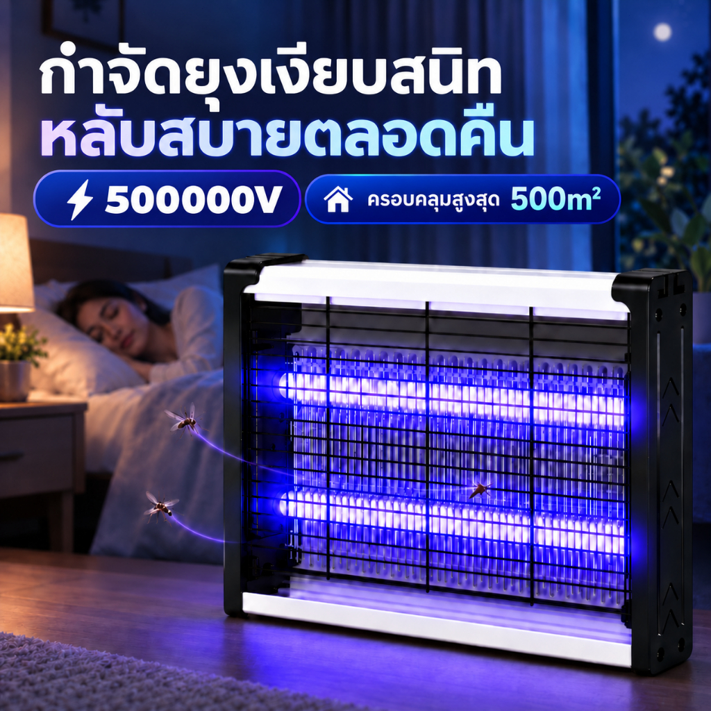 💎รับประกัน 5ปี เครื่องดักยุง มีโคมไฟดักล่อยุง 500000V ป้องกันยุง กําจัดยุง สตรีมีครรภ์และทารกใช้ได้ โคมไฟกำจัดยุง‌