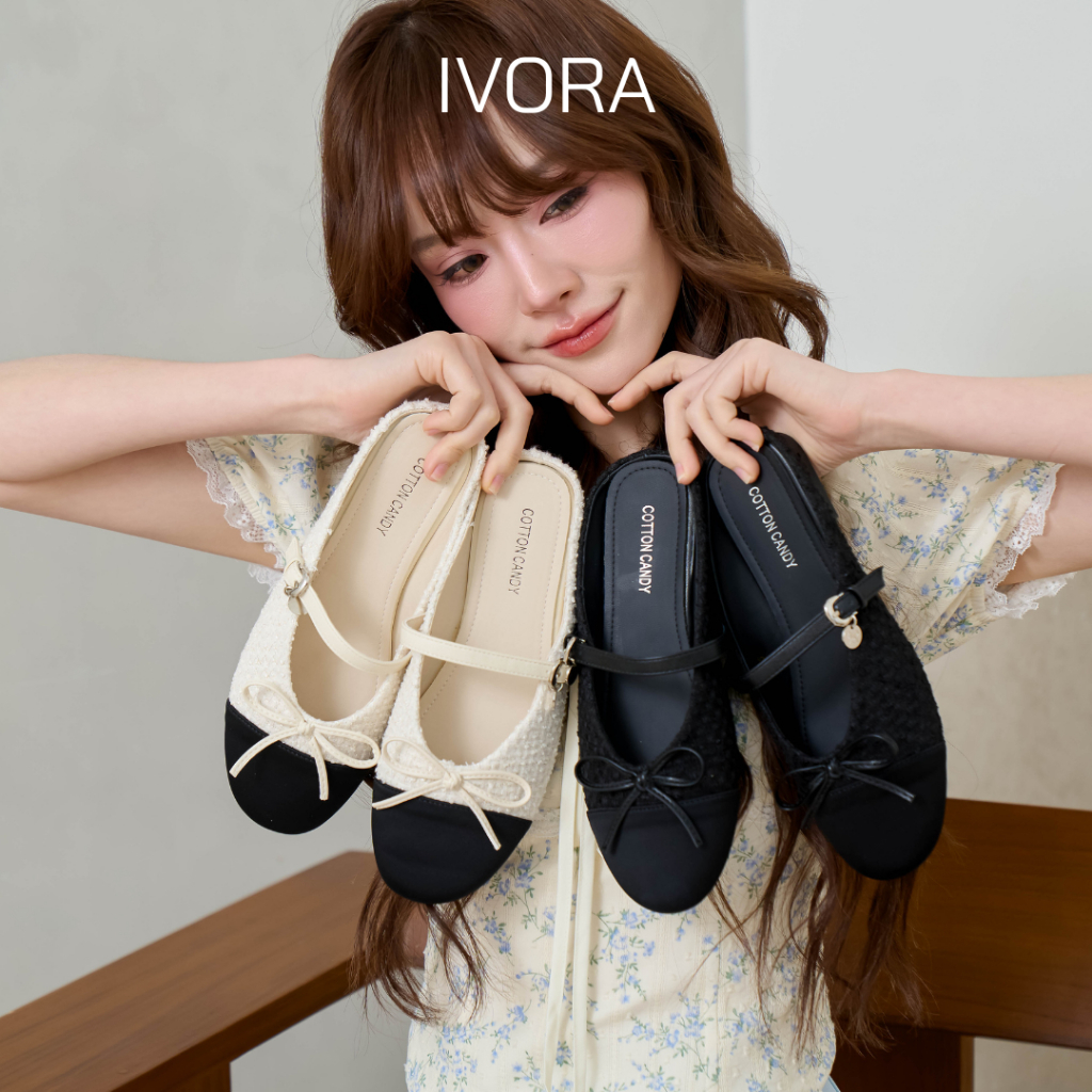CCS - รองเท้าส้นเปิด รุ่น Ivora ใส่ได้ทุกโอกาส แมทง่ายหลายสไตล์ Cotton Candy Step (681-15)