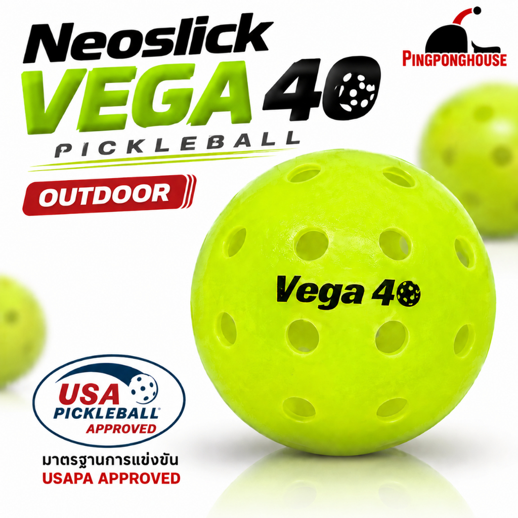 ลูก Pickleball NeoSlick VEGA 40 สำหรับ Outdoor USAPA Approved ลูกพิคเคิลบอล แข่งขัน I ร้านปิงปองเฮาส์
