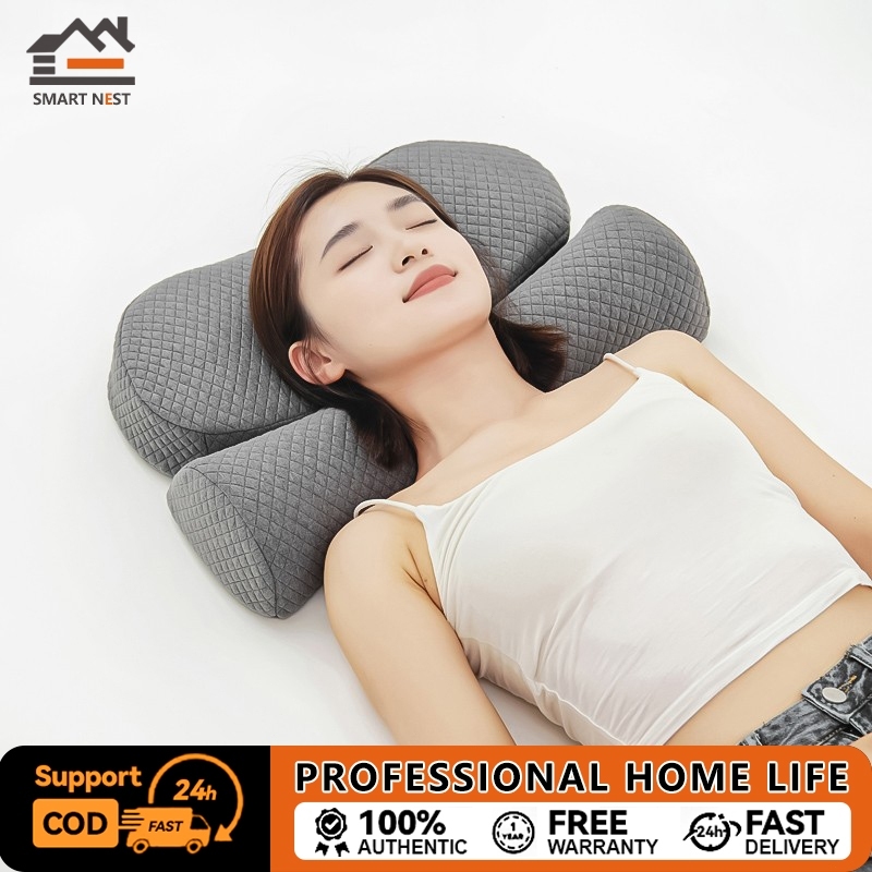 SMART NEST หมอน หมอนสุขภาพ แก้ปวดคอ บ่าไหล่ นอนหลับสบาย สัมผัสนุ่ม ลดการนอนกรน ป้องกันไรฝุ่น
