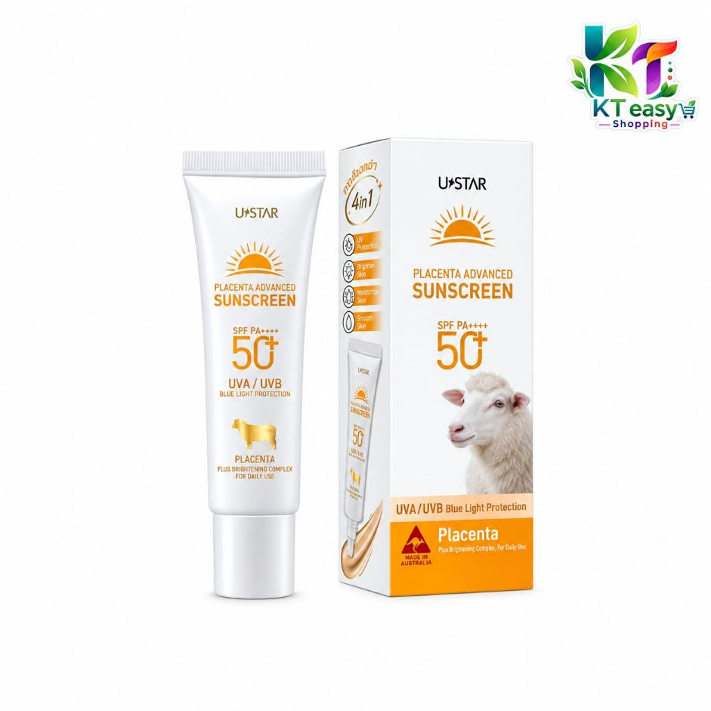 Ustar ครีมกันแดดยูสตาร์ พลาเซนต้า  4in1 ครีมกันแดดรกแกะ Ustar เนื้อมูสกำมะหยี่ (20 g.) SPF50+ PA++++