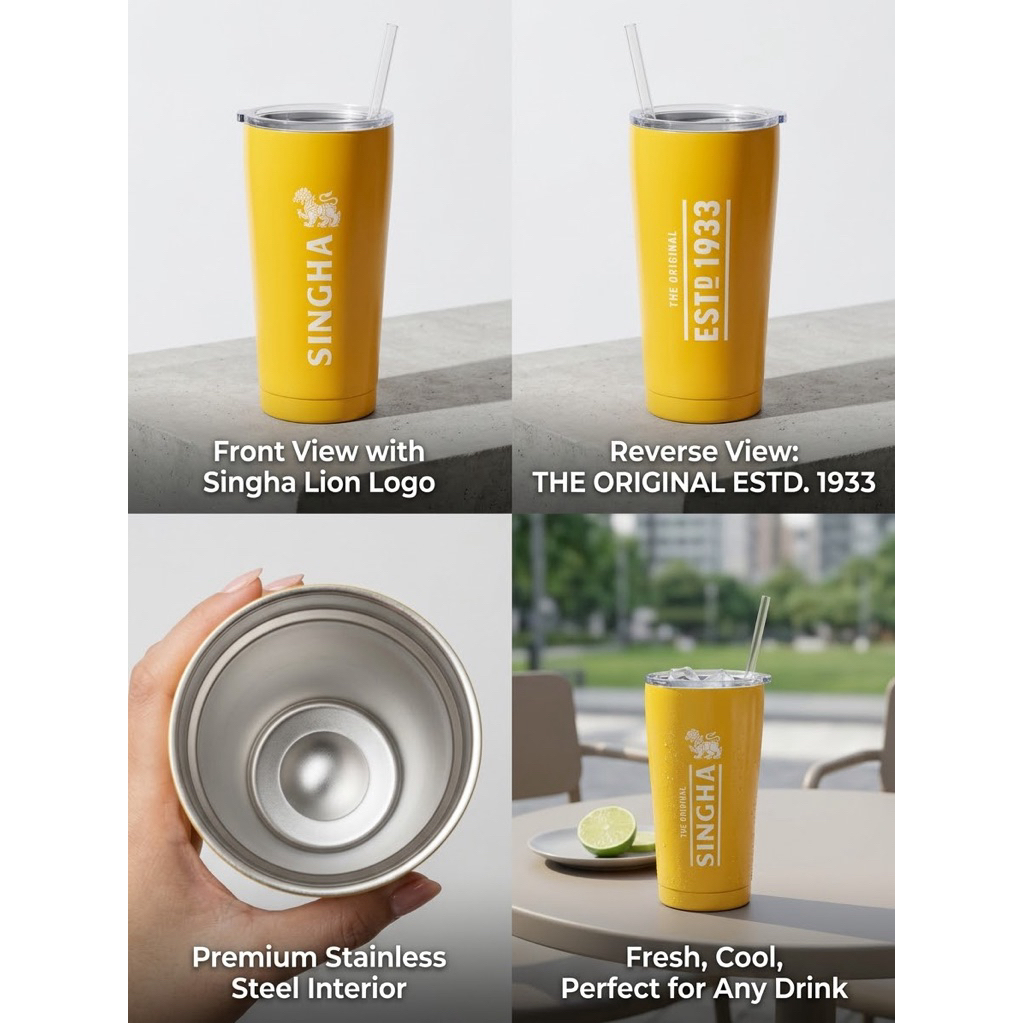 แก้วเก็บความเย็น | singha special the original ESTD 1933 | สแตรนเลส เป็นสินค้าเก่าเก็บมีรอย เล็กน้อย