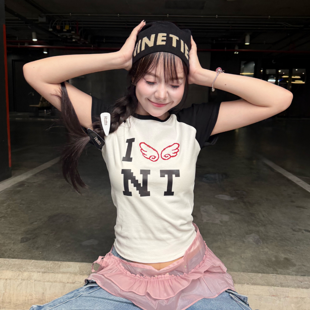 Nineties Design : Fallen Angel ✦ Twotone เสื้อยืด ทรงครอป สีทูโทน รุ่น Jezelle