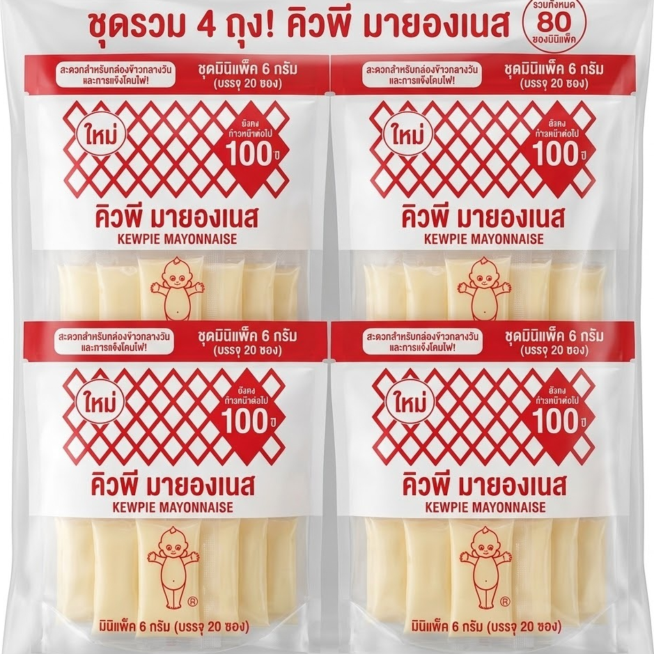 [ส่งตรงจากญี่ปุ่น] Kewpie Mayo Mayonnaise Mini Pack 6g x 20 pieces x 4 Packs มายองเนสคิวพี ชนิดซองมิ
