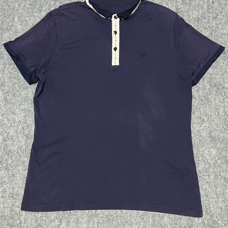 เสื้อโปโล Zegna Sport Ermenegildo Zegna ผ้าคอตตอนปิเก้ โลโก้ ZS สีกรมท่าเข้ม อก 38 ยาว 26 #679