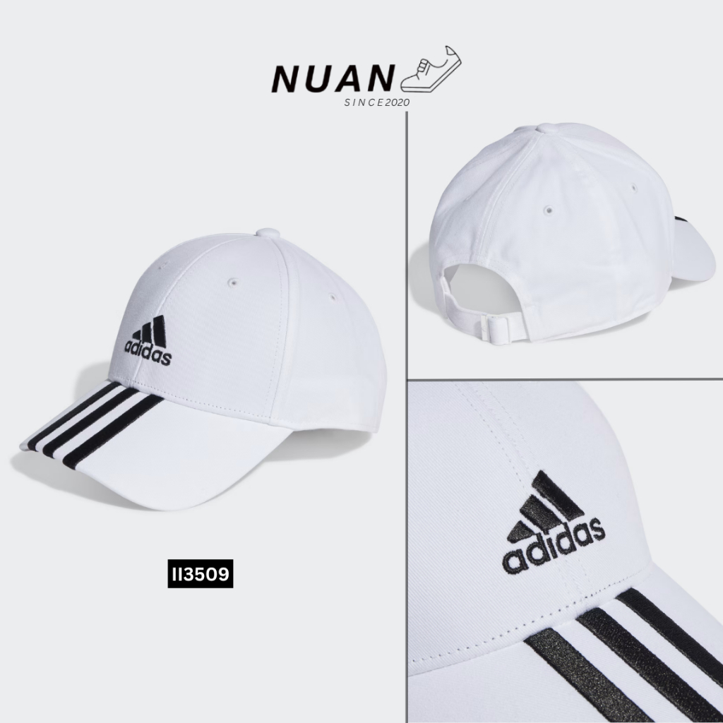 หมวก Adidas 3-Stripes Cotton Twill Baseball Cap II3509 การันตี ของเเท้ 100%  หมวกเบสบอล