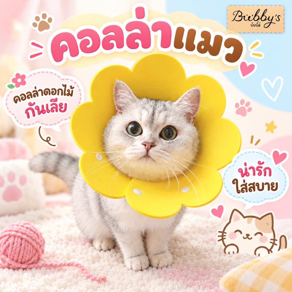 BN-077 Bubby's ปลอกคอกันเลีย Collar สำหรับแมว สุนัข และสัตว์เลี้ยง คอลล่ากันเลีย บับบี้ Bubby By Bark n bite