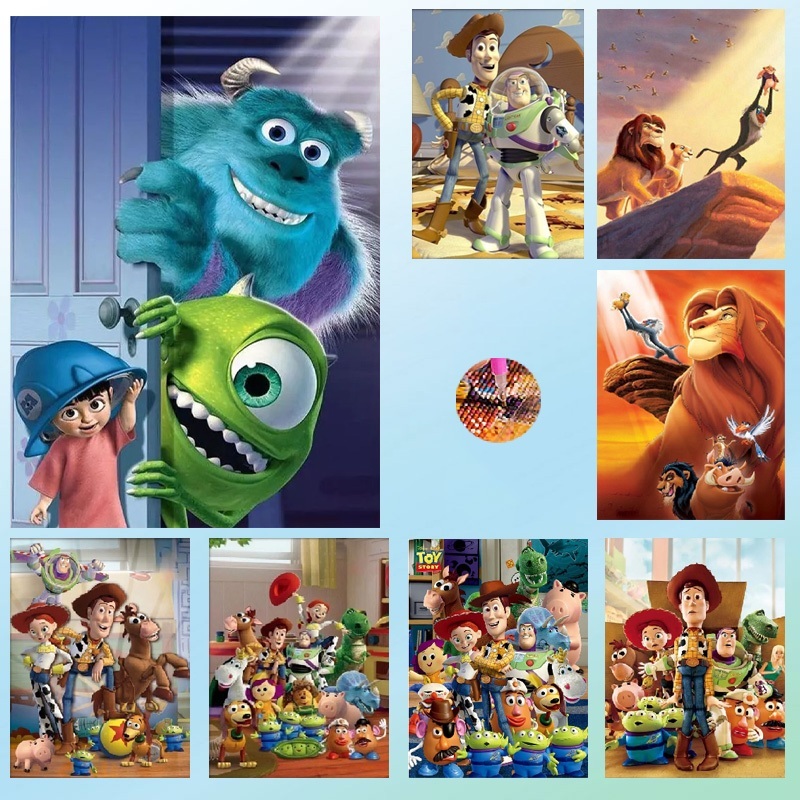 Diamond Painting 5D DIY การ์ตูน Disney ครอสติสคริสตัล 5 มิติ ภาพติดเพชร รูปภาพ WxH 30x40 cm.