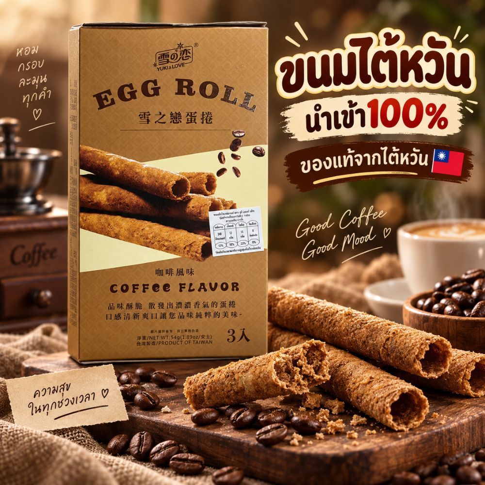 ขนมไต้หวัน เอ้กโรล Eggrolls Egg Roll ขนมนำเข้า