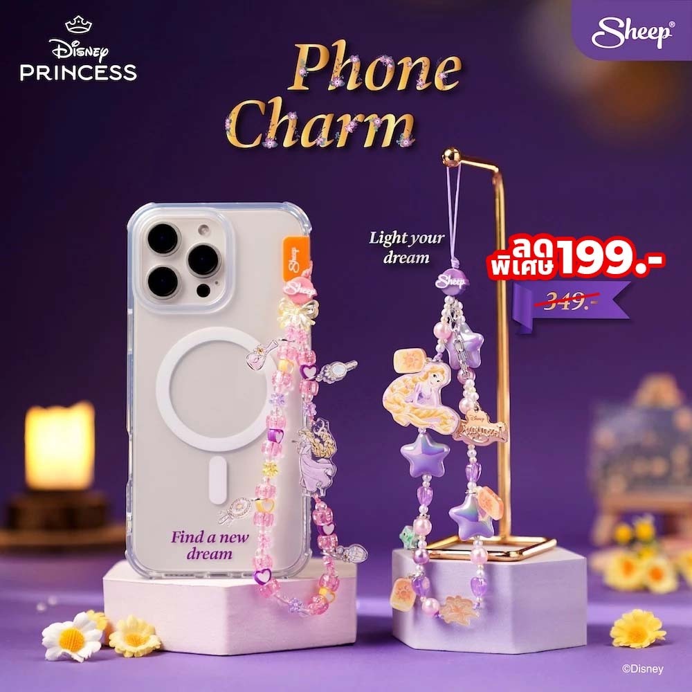 [Strap Rapunzel] Rapunzel Collection สายคล้องมือถือ Strap Phone Charm ลายราพันเซล ที่ห้อยโทรศัพท์ สินค้าลิขสิทธิ์แท้
