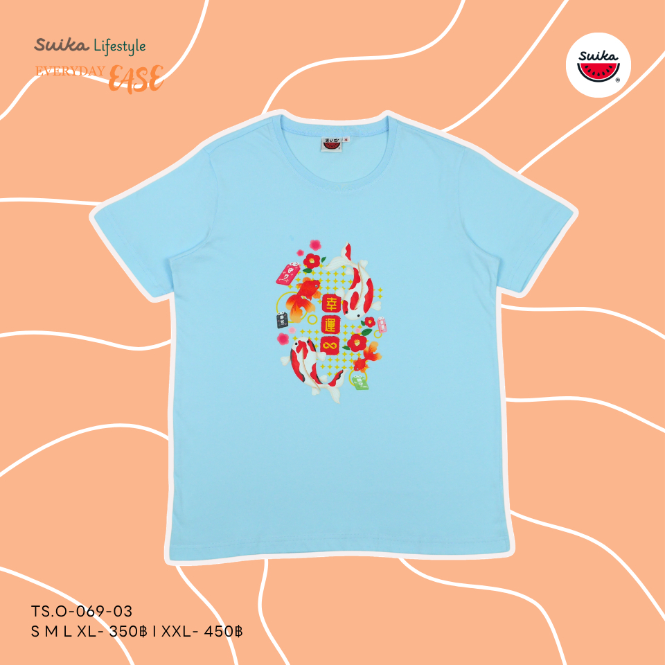 เสื้อแตงโม (SUIKA) - เสื้อแตงโม คอกลม แขนสั้นลายพิมพ์ ( TS.O-069 070 071 072 073 ) — صورة 3