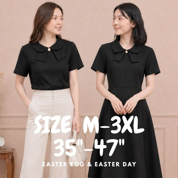 F16 เสื้อทํางานผู้หญิง คอปก แต่งกระดุม แมชสีน่ารัก สวยเก๋ไม่ซ้ำใคร Easter Egg