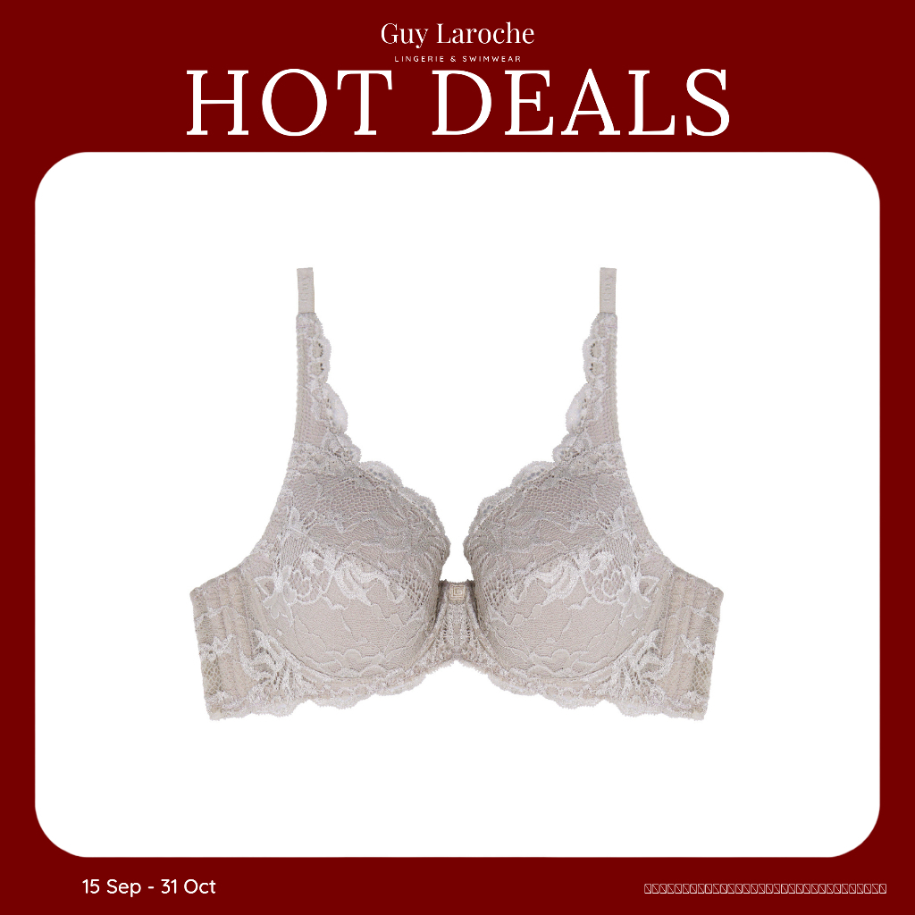 [Hot Deal] Guy Laroche Lingerie เสือใน กีลาโรช Fullock Bra บราลูกไม้ ไม่เสริมฟองน้ำ GB7U06