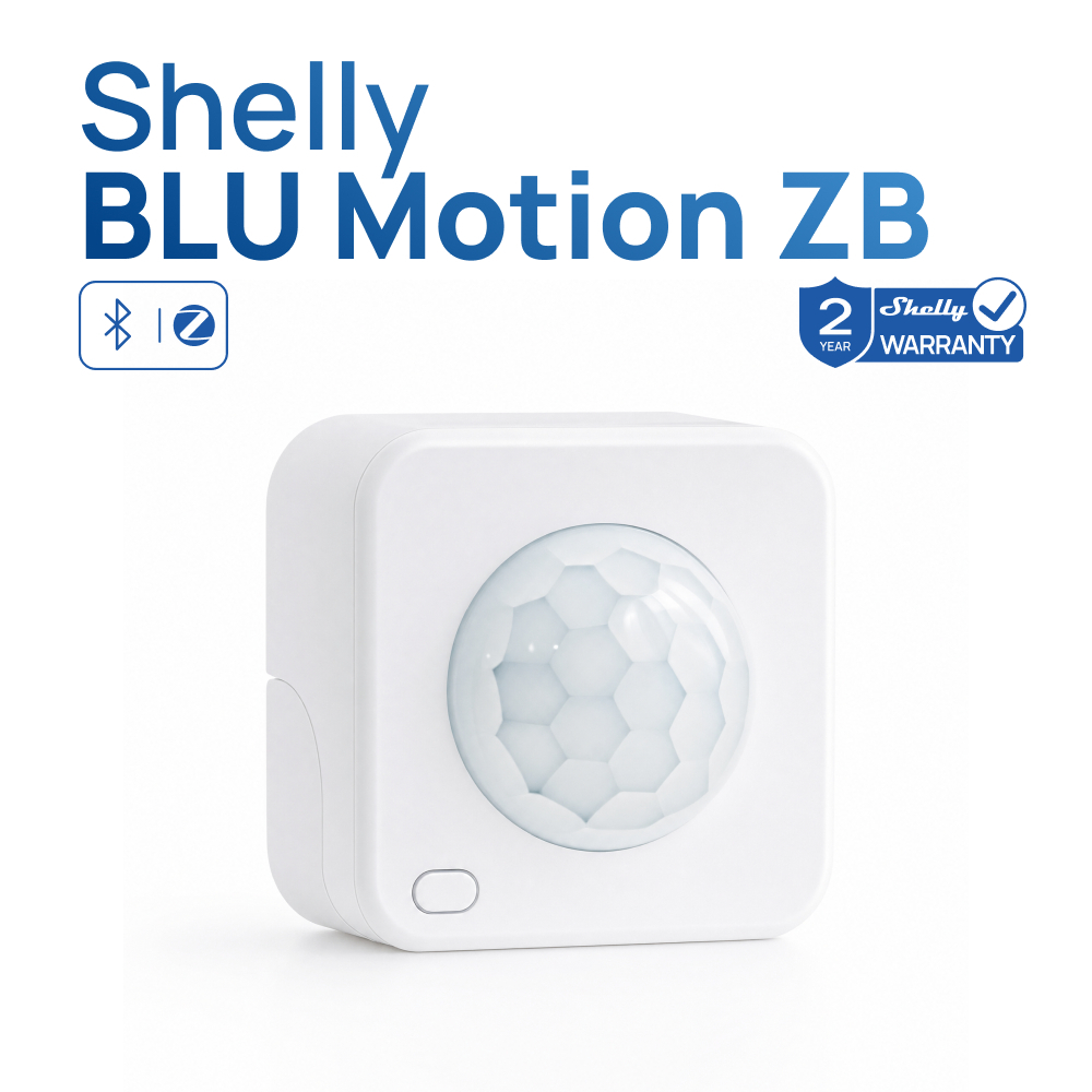Shelly BLU Motion ZB เซ็นเซอร์ตรวจจับความเคลื่อนไหว Zigbee รองรับ Home Assistant พร้อมเซ็นเซอร์แสง