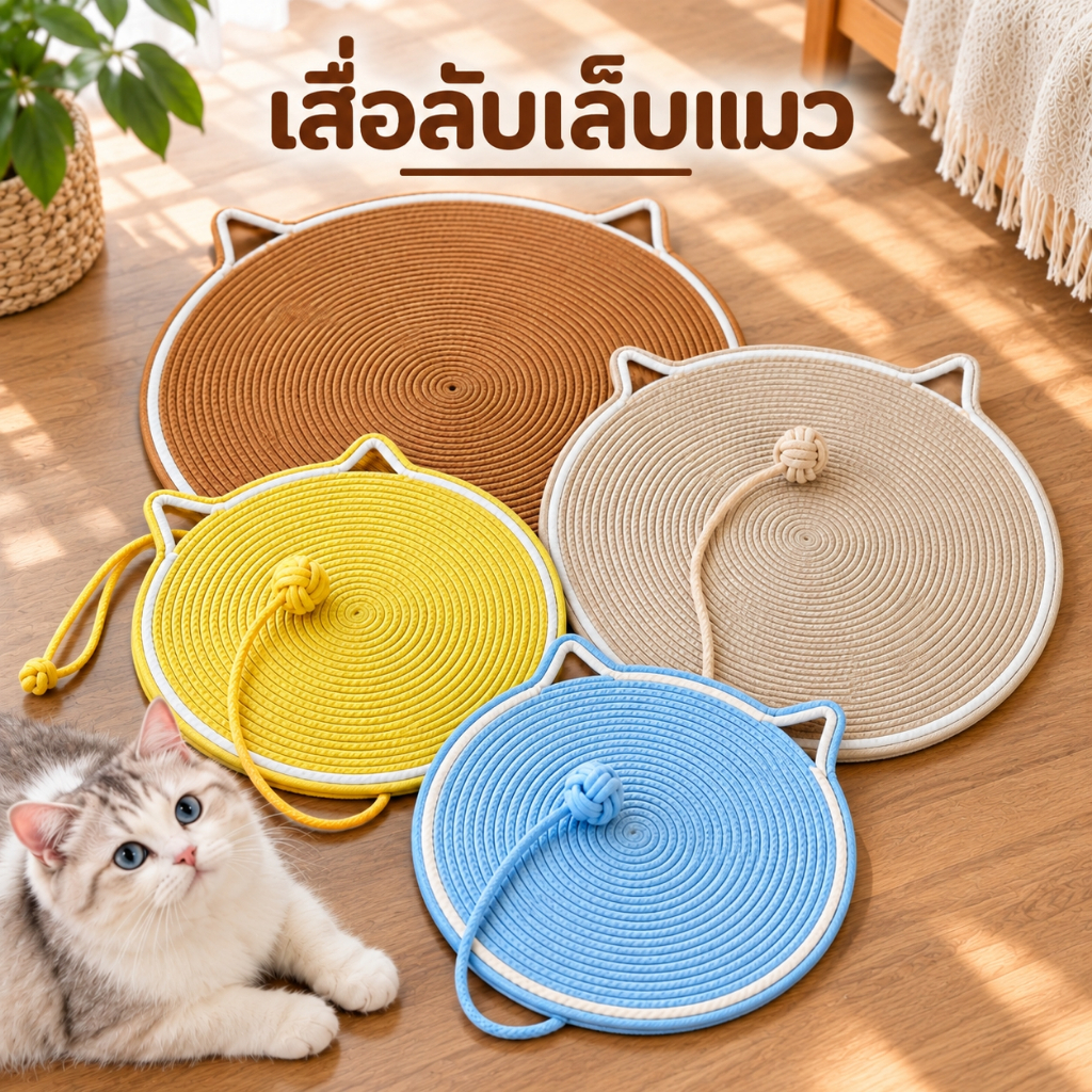 🌵 เสื่อหูแมว พรมลับเล็บแมว เสื่อวงกลม เสื่อหูแมว แผ่นฝนเล็บแมว แผ่นลับเล็บแมว ที่ลับเล็บแมว แผ่นลับเล็บแมว 🌵
