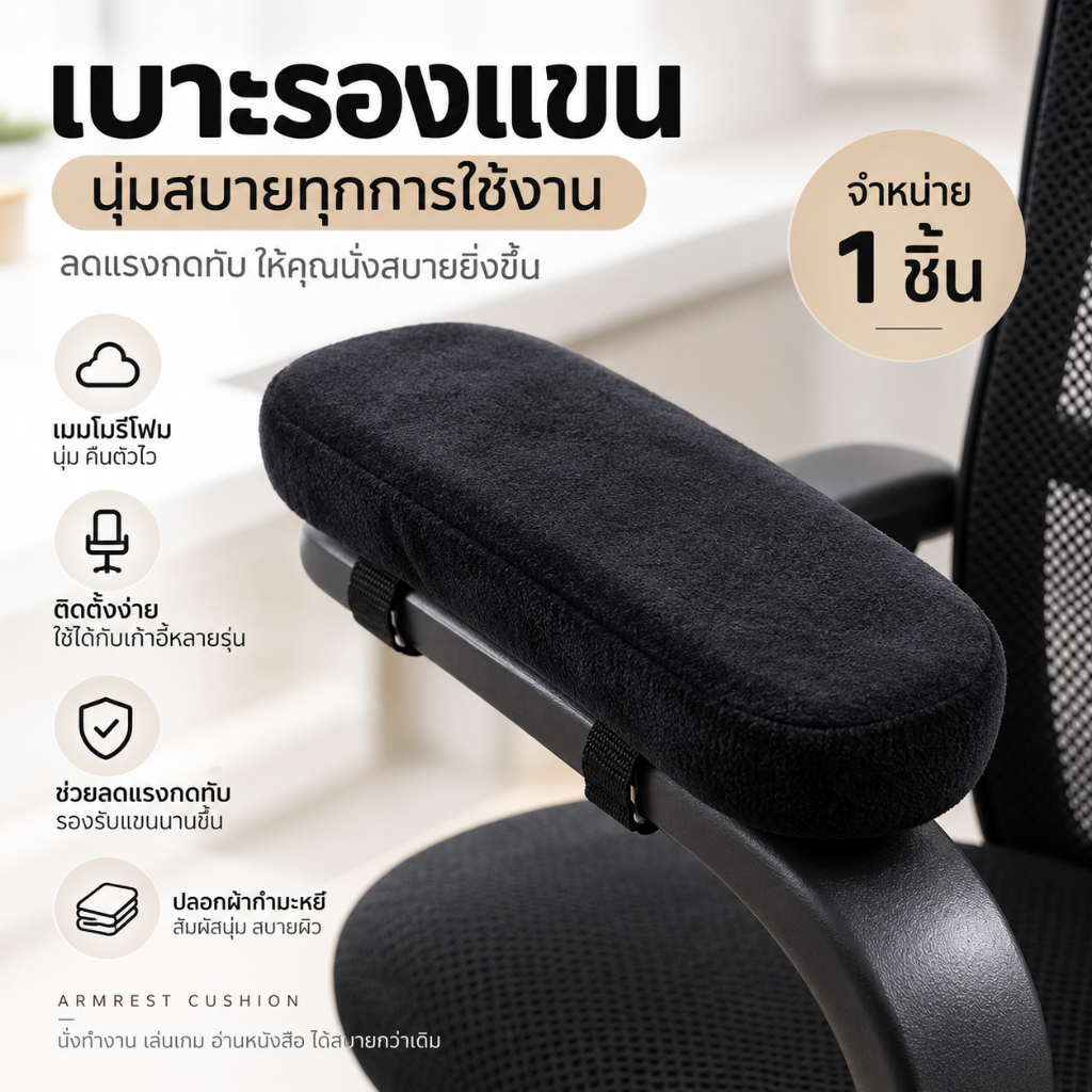 เบาะรองแขน หัวเข็มขัดคงที่หน่วยความจําโฟมเก้าอี้ที่วางแขน เบาะรองนั่งรถเข็น