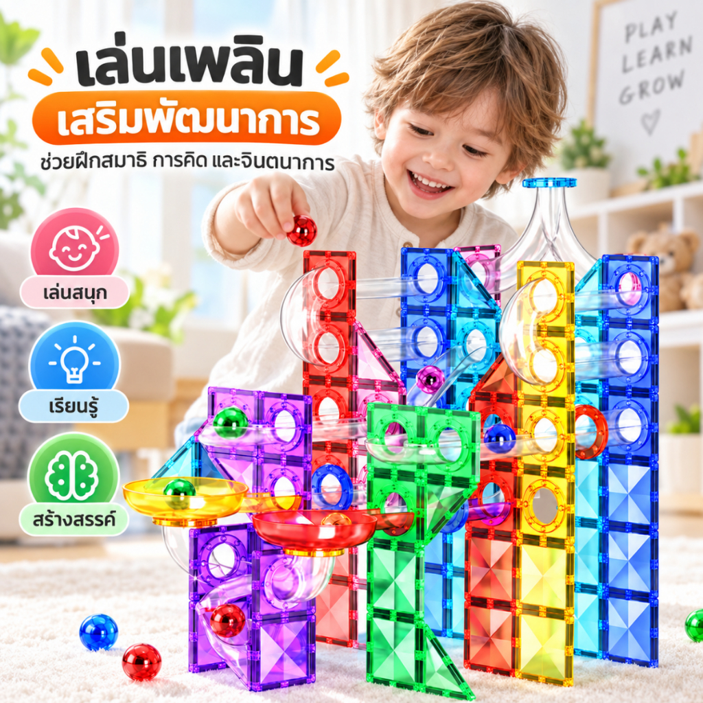 NIKO مكعبات مغناطيسية مسار كرات Marble Run ‏(42 قطعة) — صورة 7