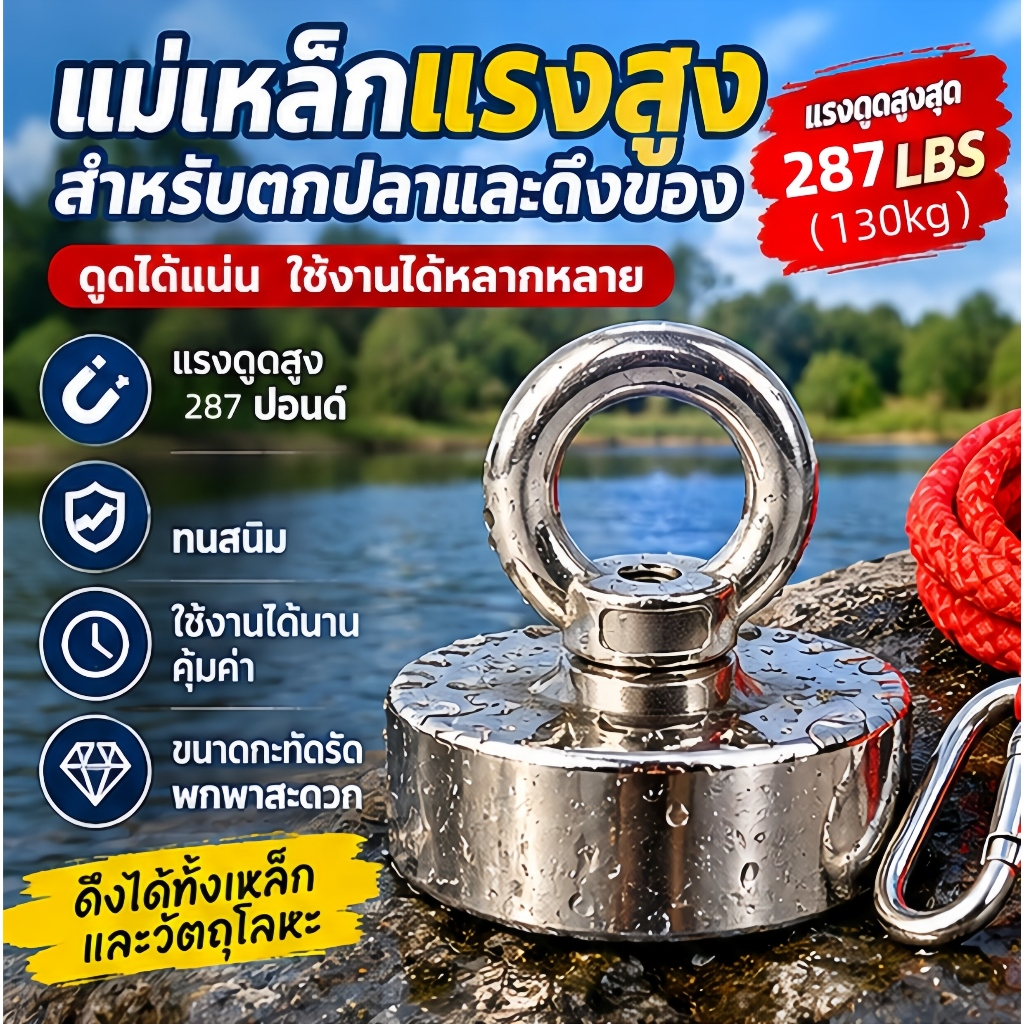 แม่เหล็กกู้ของอเนกประสงค์ แรงดูดยึดแน่น ทนต่อการผุกร่อน รักษาประสิทธิภาพการดูด ทนทานใช้งานยาวนาน