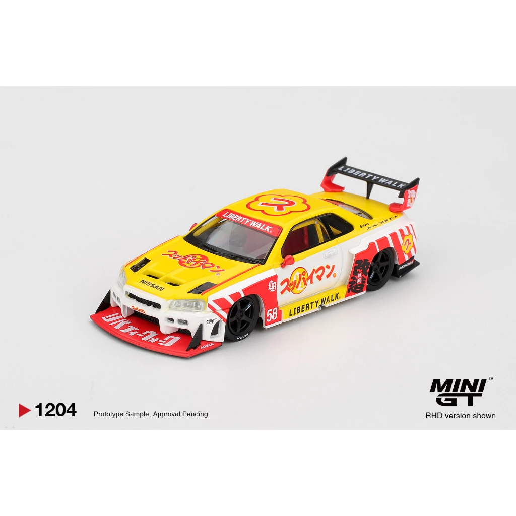 MINI GT | Nissan LB-ER34 Super Silhouette SKYLINE Suppaiman Okinawa GTR R34 1204