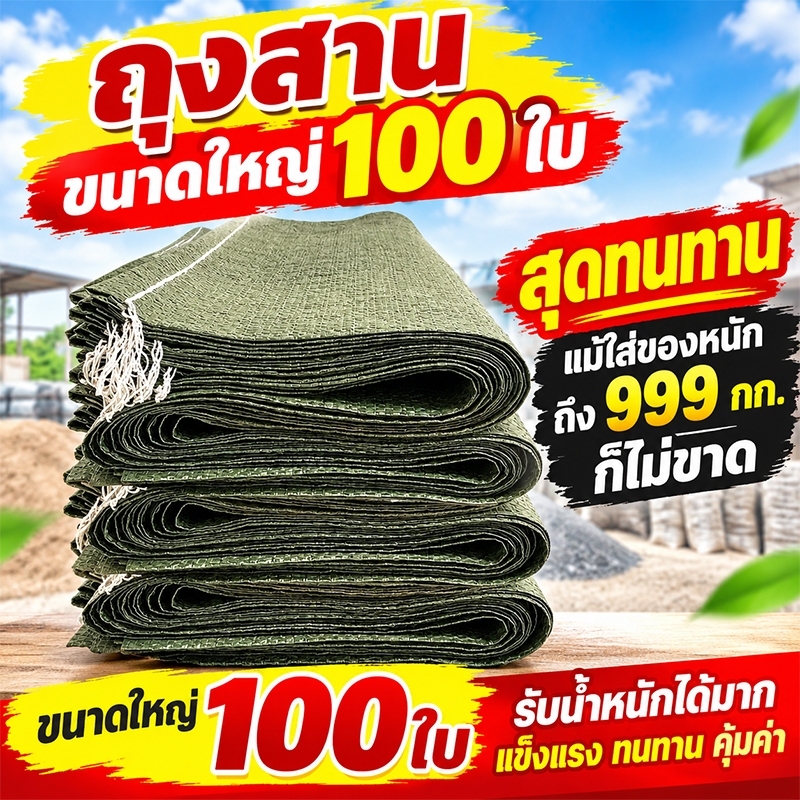 ใส่ได้มาก ไม่ฉีดขาด 100% กระสอบใหม่ กระสอบปุ๋ย กระสอบพลาสติก ไม่หักง่าย แข็งแรงทนทาน