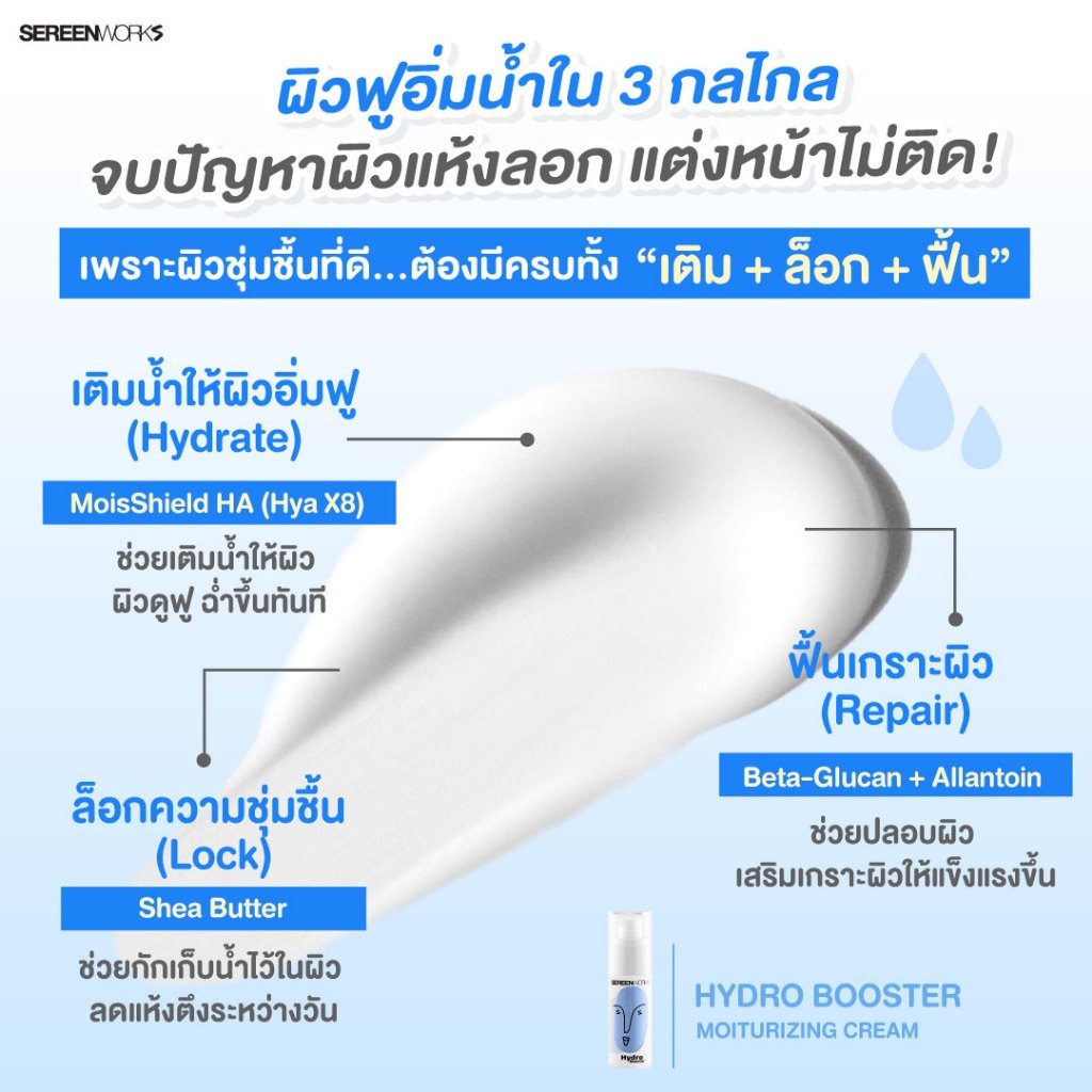 SEREENWORKS كريم Hydro Booster المرطب 30 مل — صورة 4