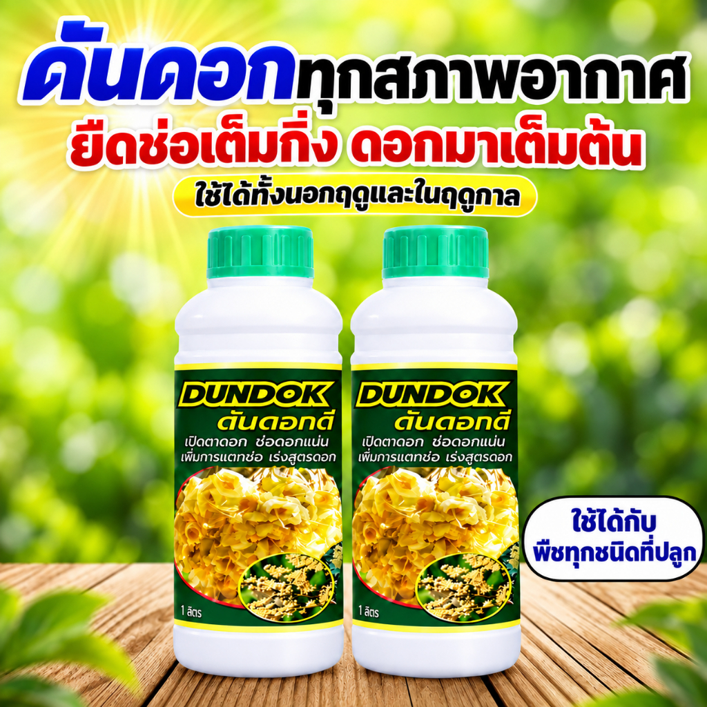 สูตรดันดอกดี กระตุ้นการออกดอก เปิดตาดอก ดอกออกเต็มช่อกิ่ง ยืดช่อ ขั้วดอกเหนียว ใช้ได้ทุกสภาพอากาศ