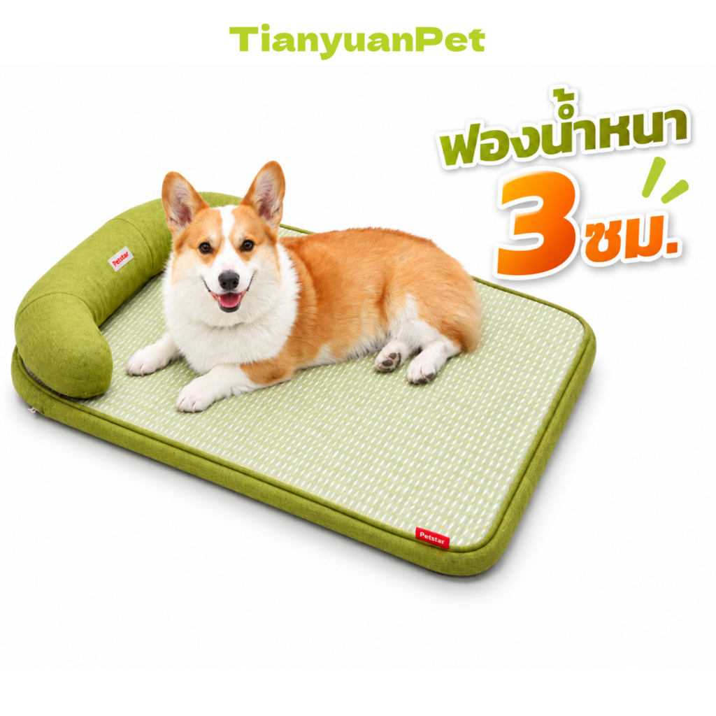 ที่นอนสัตว์เลี้ยง ที่นอนสุนัข Pet Mat ฟองน้ำหนา 3 ซม. ระบายอากาศดี ช่วยคลายร้อน นุ่มคืนรูป ไม่ยุบง่าย Tianyuan Pet