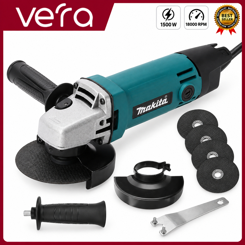 เครื่องเจียร หินเจียร 4นิ้ว รุ่น M9513 กำลังไฟ 1500W แถมใบตัดเหล็ก 4 นิ้ว 5 ใบ