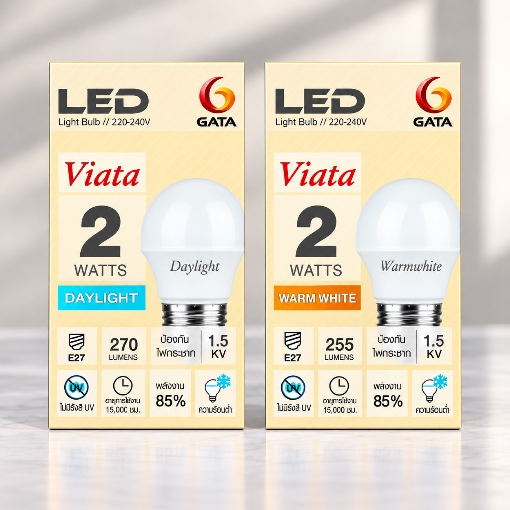 หลอด LED 2W ฝาขุ่น E27(แพ็ค 1,4 ดวง)