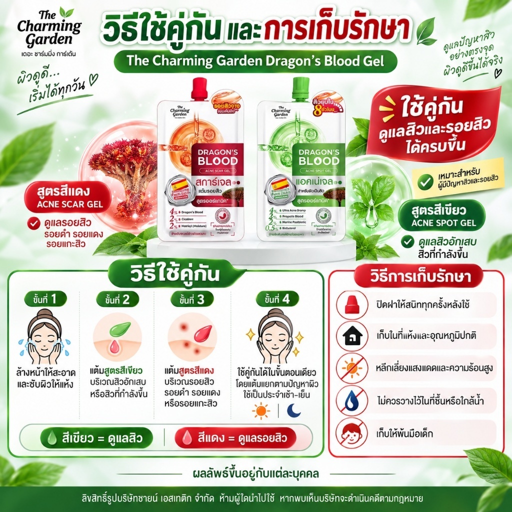 The Charming Garden طقم Dragon's Blood ‏(أخضر وأحمر) — صورة 6
