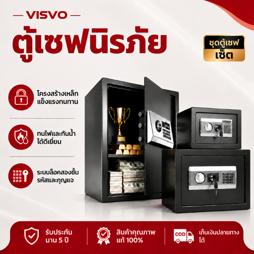 ตู้เซฟ ตู้เซฟดิจิตอล ตู้เซฟขนาดใหญ่ เปิดด้วยรหัสและกุญแจ สำหรับบ้านและสำนักงาน Safe Box