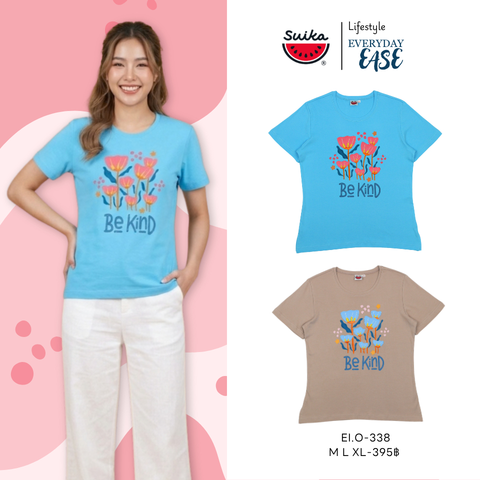เสื้อแตงโม (SUIKA) - เสื้อยืดคอกลมแขนสั้น ผ้าอินเตอร์ล็อก ลายIM'CATTING ( EI.O-293 316 255 338 201 ) — صورة 4