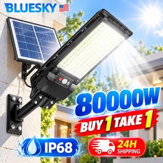 Bluesky 【รับประกัน30ปี】ไฟถนนโซล่าเซลล์ IP67โคมไฟถนน กันน้ำ ชาร์จอัตโนมัติ ไม่เสียค่  การควบคุมแสงอัจฉริยะาไฟฟ้า