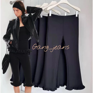 Gang_jeans✅(Mo)Frill Capri Pants กางเกงทรง Capri เเบบติดระบายเกร๋ ดีเทลกระเป๋า