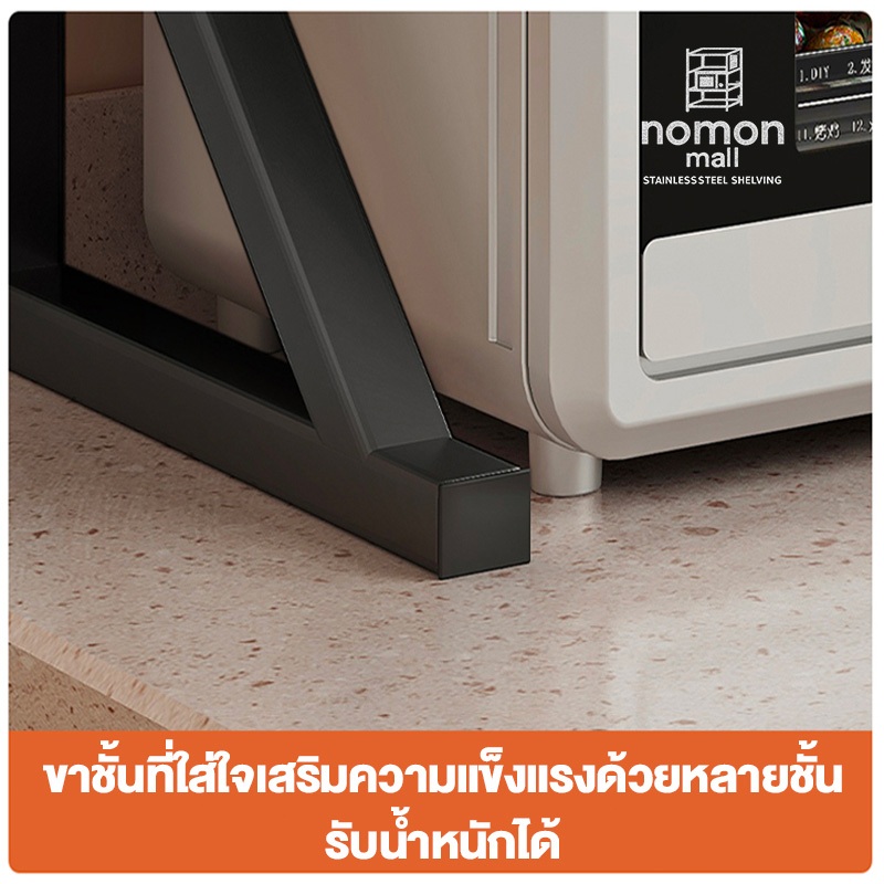 🔥 ชั้นวางไมโครเวฟ 2/3 ชั้น เหล็ก+ไม้ วางเตาอบได้ รับน้ำหนักสูงสุด 99กก. แข็งแรง ทนทาน ใช้งานคุ้มค่า รูปที่ 3