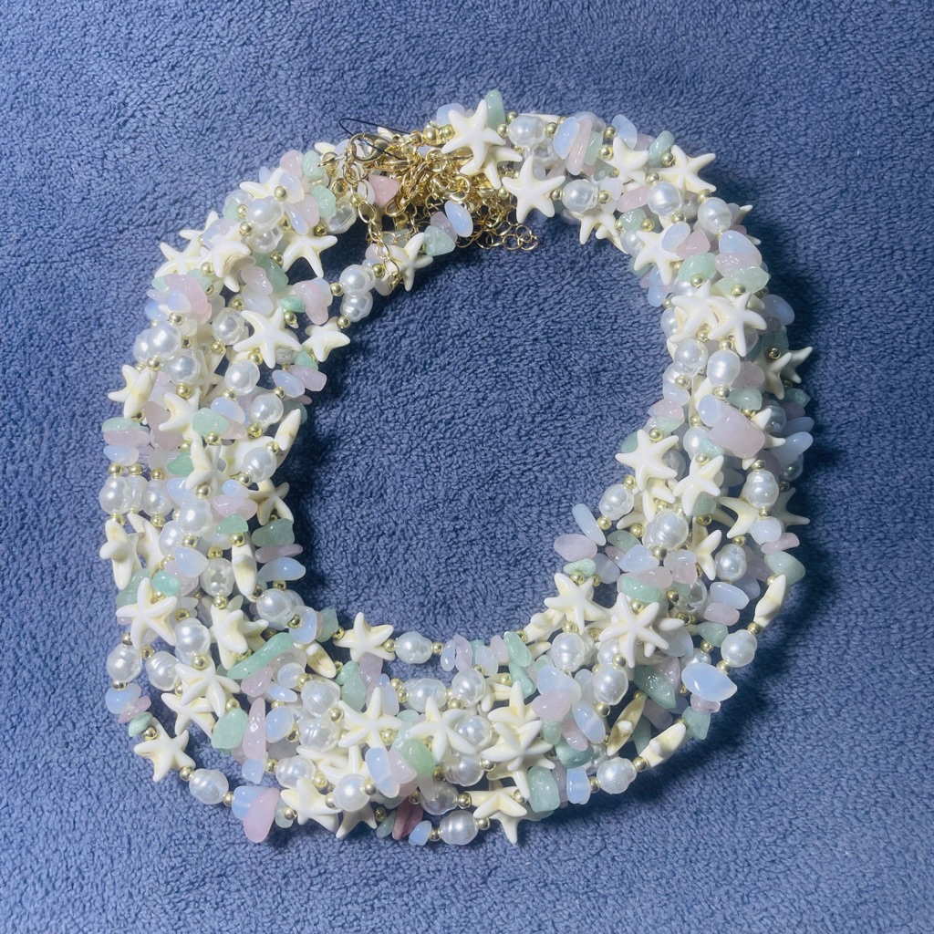 สร้อยคอประดับปลาดาวมุกหินdiy1psc