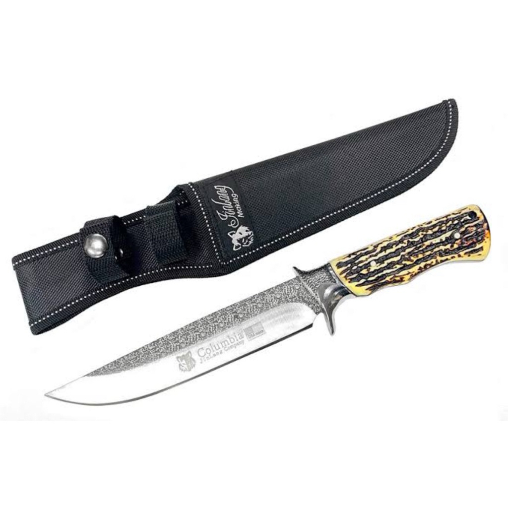 🦊 Columbia Fixed Blade Hunting Knife USA 🇺🇸 SABER no.SA45