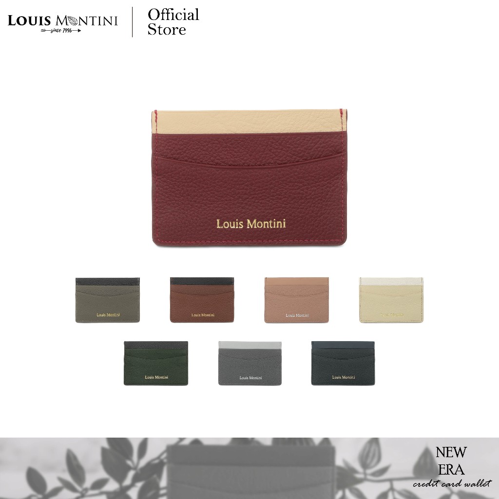 Louis Montini (New Era) กระเป๋าใส่บัตรเครดิต หนังวัวแท้ หนังวัววอลเลซ WK35