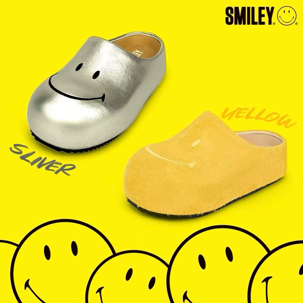 SMILEY หน้ายิ้มสุดคิ้วท์!☀️ รองเท้าสไตล์ลำลองแบบเปิดส้น Birkenstock mule รายละเอียดด้านล่าง