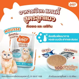 (ยกลัง) Kandy อาหารเปียกแมวแคนดี้ ใช้ปลาทูน่าเนื้อขาว สําหรับแมวอายุ 2เดือนขึ้นไป fs
