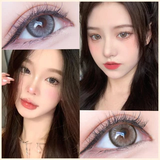 Midroo คอนแทคเลนส์ลายฮิต Big Eyes สายตาปกติ คอนแทคเลนส์ รายเดือน Jelwery Grey/Brown 1คู่-14.5mm