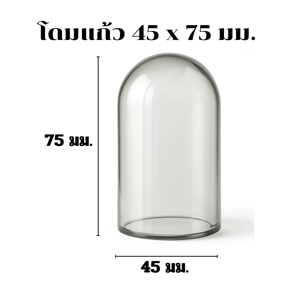 โดมใส่โมเดล กล่องสุ่ม ครอบตุ๊กตา ครอบฟิกเกอร์  ครอบพระ ครอบกันฝุ่น ขนาด 25x40, 32x50, 45x65, 45x75 mm (แก้วโบโรซิลิเกต)