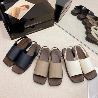 D764 รองเท้าแตะแบบสวม ส้นแบน แฟชั่น ปรับสายได้ มีทั้งหมด 3สี พร้อมส่ง