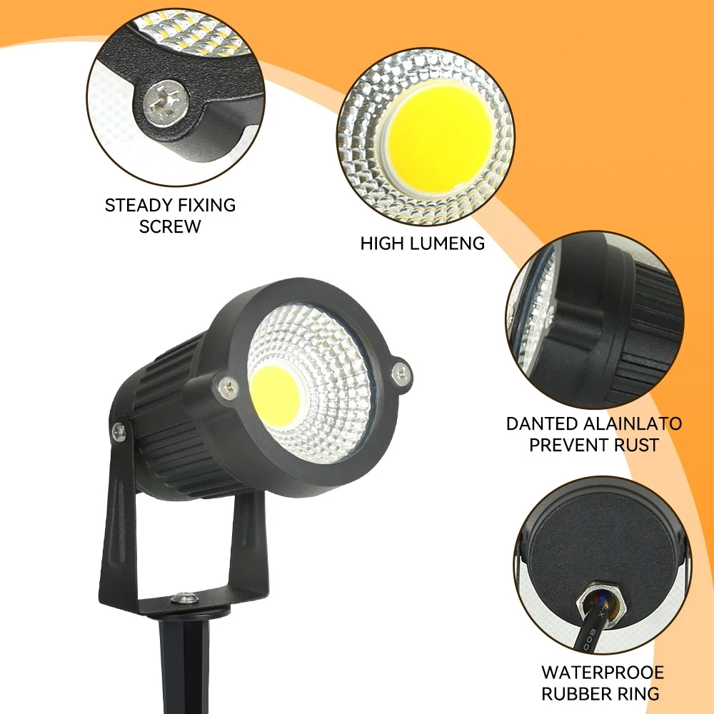 【จัดส่งจากกทม】LED ไฟสนามหญ้าสวน ไฟกลางแจ้งกันน้ำ ไฟหมุนและปรับได้ ติดตั้งง่าย สามารถใช้กับสวน สนามหญ้า ไฟภูมิทัศน์กลางแจ