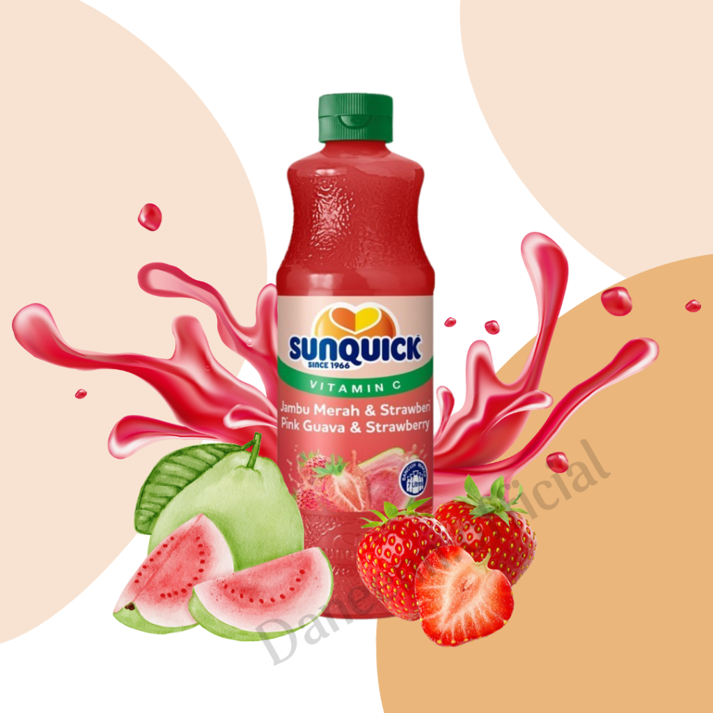 Sunquick since1966 VitaminC Pink Guava&Strawberry ปริมาณ700ml สินค้าจากมาเลเซีย มีฮาลาล BBF.01/08/26