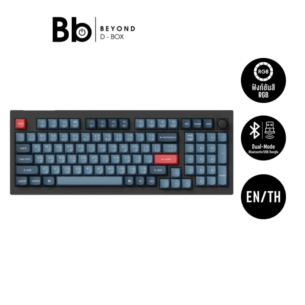 คีย์บอร์ดเกมมิ่ง Keychron V5 Max QMK/VIA Wireless Custom Mechanical Silent ( Red Switch ) - TH by BB