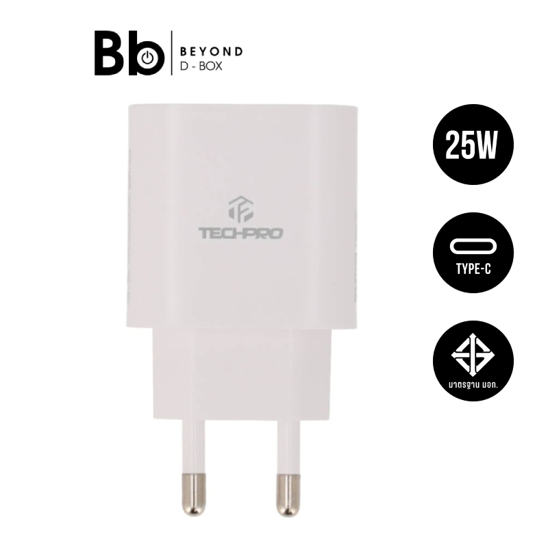 TECHPRO อะแดปเตอร์ USB-C PD25W/PSS)White รุ่น APP-25