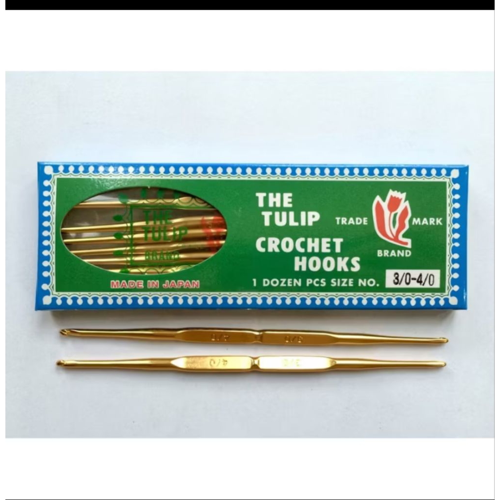 เข็มโครเชต์ ทิวลิปมีแบบ 2 หัว สีทองถักดีขนาดมาตรฐาน