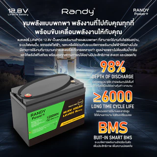 Randy&EVE Energy แบตเตอรี่LiFePO4 12.8V 50AH-300AH แบตเตอรี่ลิเธียมเกรดA ประกัน5ปีอายุการใช้งาน10ปี+