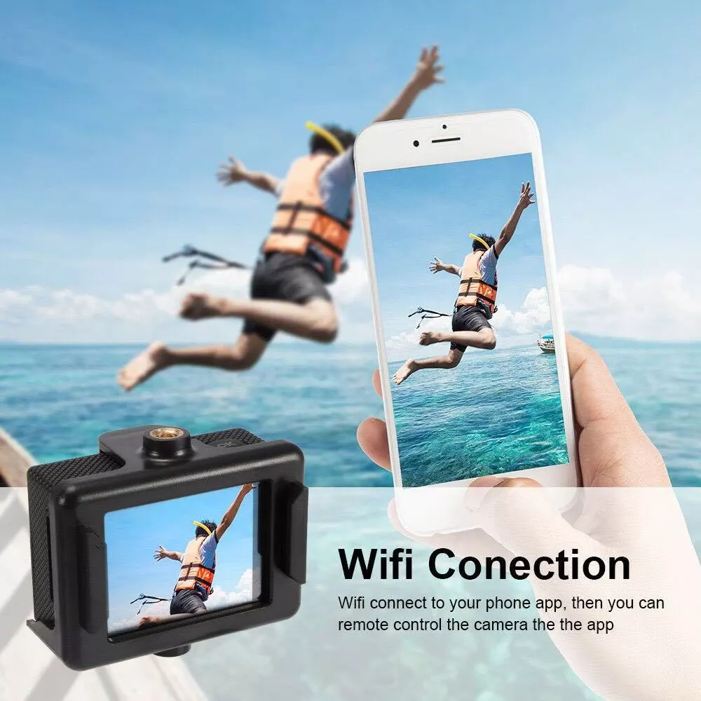 กล้องกันน้ำ กล้องถ่ายใต้น้ำ กล้องติดหมวก 4k Ultra Action Camera With Remote thumbnail 9